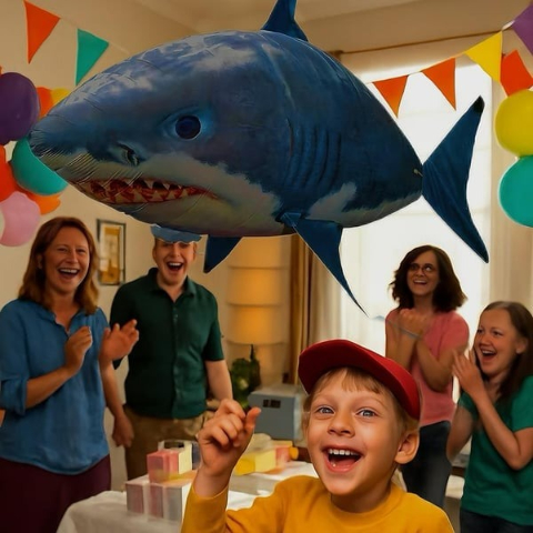 🎁 Christmas Must-Have Toy 🎁 RC Flying Shark for Kids & Family Fun