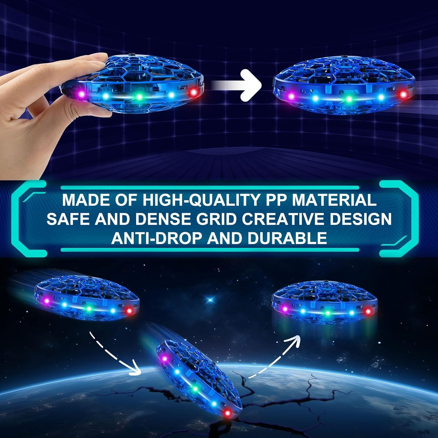 ✨ 2025 Christmas Best-Seller ✨ Flying UFO Drone - The Viral Light-Up Hover Toy