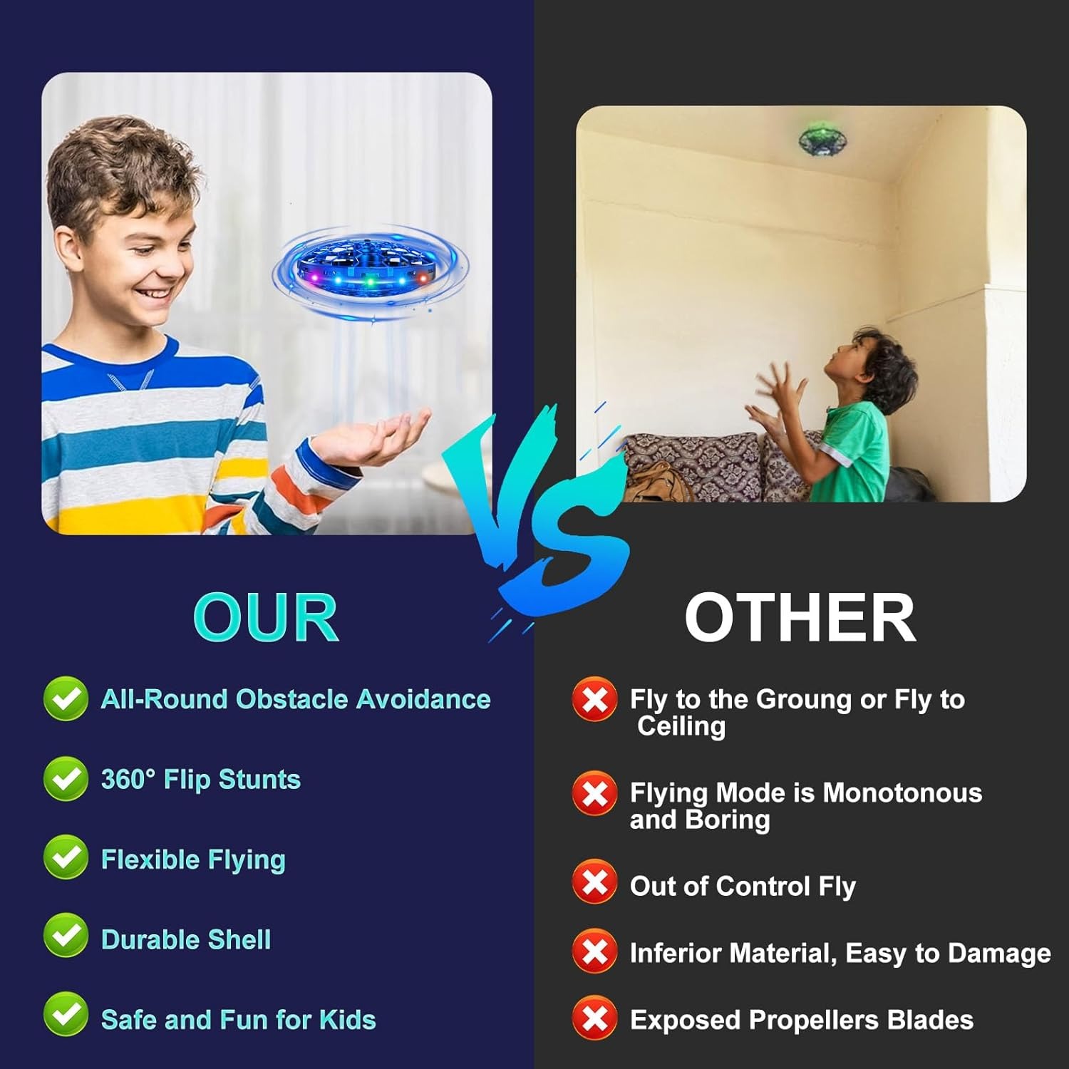 ✨ 2025 Christmas Best-Seller ✨ Flying UFO Drone - The Viral Light-Up Hover Toy