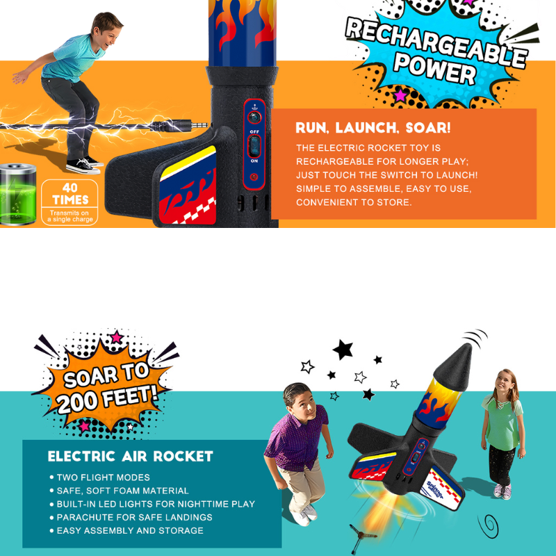 ✨2025 Christmas Best- Seller✨ The Reusable Electric Rocket 🚀✨